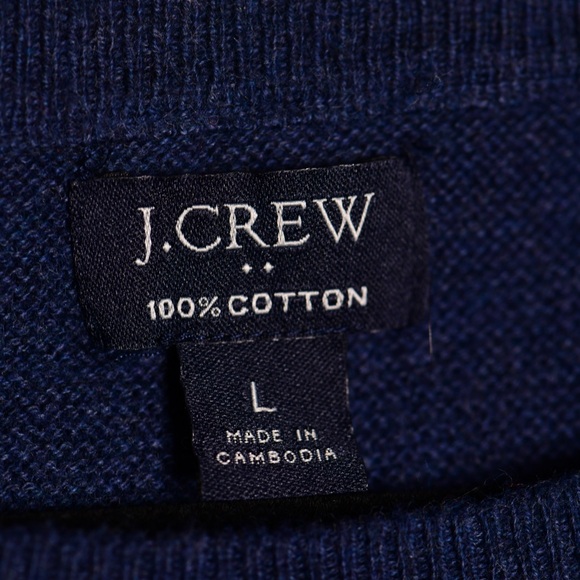 Men’s J Crew Navy Blue100% Cotton Sweater - Picture 3 of 4